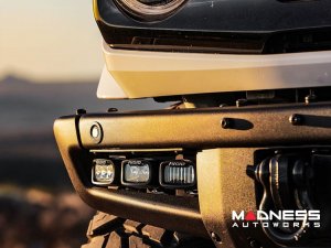 Ford Bronco Light Upgrade - Triple LED Pod Modular Front Bumper Mount Kit - Rigid